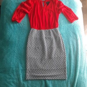 A red and black fancy dress